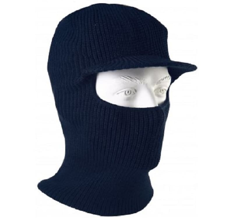 Cagoule  En Laine Marine  Avec Penne