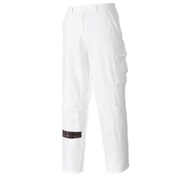 Pantalon Peintre 100% Co Blanc Multipoches Xs À 3Xl