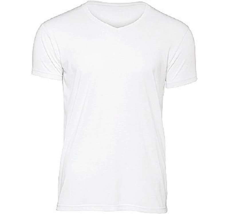 T-Shirt Col V Blanc T S À 3Xl