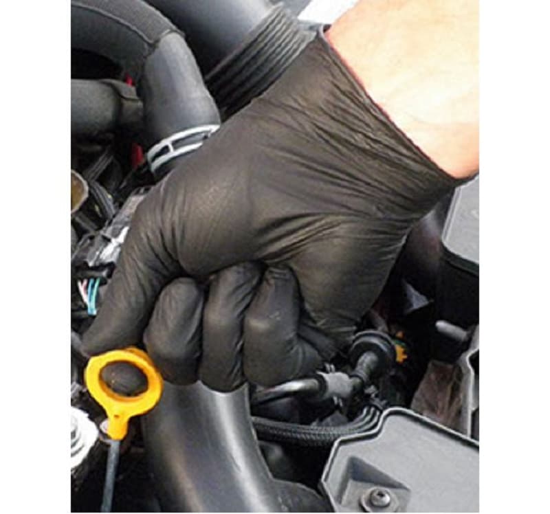 Gants Nitrile Non Poud.  Noir Ts À Xl