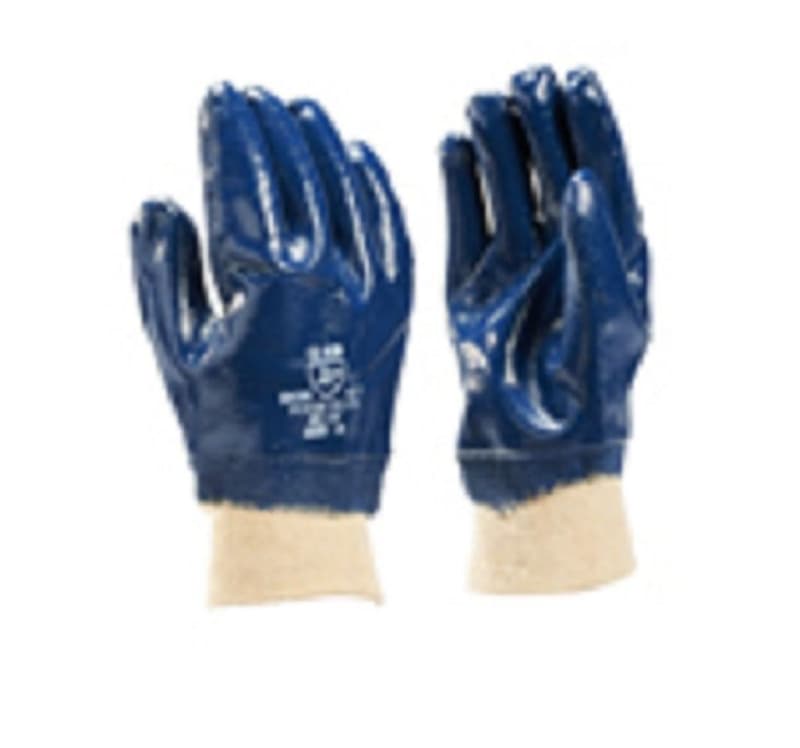 Gants Nbr Bleu Tout Enduit Manch Tricot