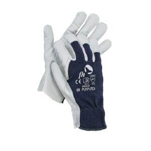 GANTS AGNEAU DOS INTERLOCK BLEU T8 ? 11
